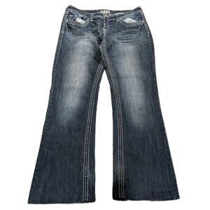 Reign Jeans Womens Size 13 Curvy Blue Flare Wide Y2K Cotton Denim Bootcut